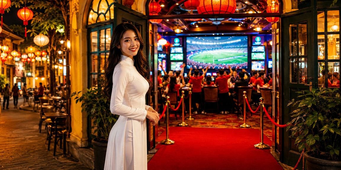 Người chơi trong trang phục áo dài tham gia casino trực tuyến tại Hà Nội